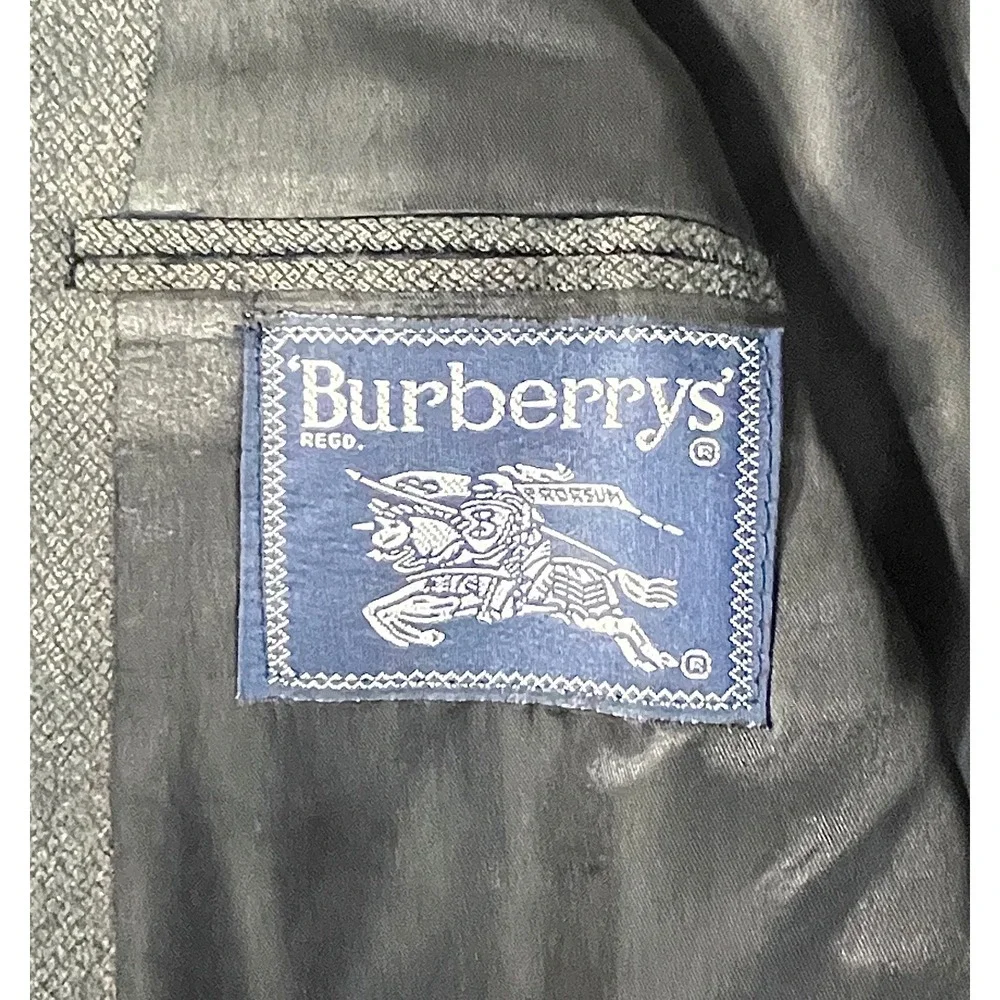Vintage Burberrys Prorsum Blazer Mens 42R Gray Textured Two Button Sport Coat